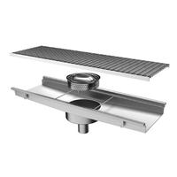 GZZ0065 Floor gutter with grating, vertical discharge ø 63 mm and round filter, 1050x300x150 mm