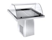 Refrigerated Fish Counter With Curved Glass and Rear Closing - Static Cooling - 1440 mm - HDC0012
