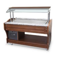 Koud Buffet | Eilandmodel | Statisch Gekoelde Top | 4X Gn 1/1 | Baldakijn Kan omlaag | Mastro IEC0041