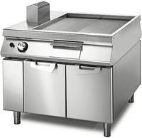 Gas Griddle ½ Smooth ½ Ribbed On Cabinet With Door, Two-Sided Panel Control, Virtus VS110100FTRG