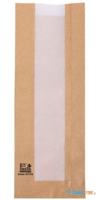Fiesta Compostable HY775 Fiesta Composteerbare Baguettezakken met Glasine Venster 300x100x60mm (1000 stuks)