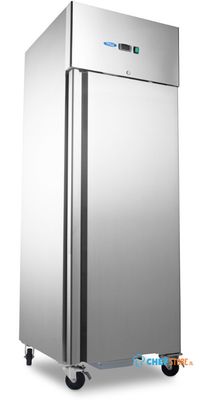 Maxima Koelkast - 700 L - 3 Verstelbare Roosters (2/1 GN) - op Wielen - Roestvast Staal - 09400030