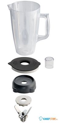 Diamond Ronde beker in Lexan 2 liters met deksel en mes (4 bladen) | BAB-LRD