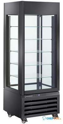 Diamond FULL Glazen Vitrine" 440 Lt. 5 Glazen Niveaus Geventileerd ZWART - MAX/507-BB 1