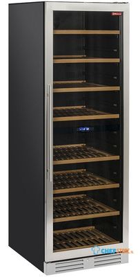 Diamond Wijnkast Vitrine, Geventileerd, Roestvaststalen Deur, 470 Lt., 2 T° - ZWART - WCB/38-T2