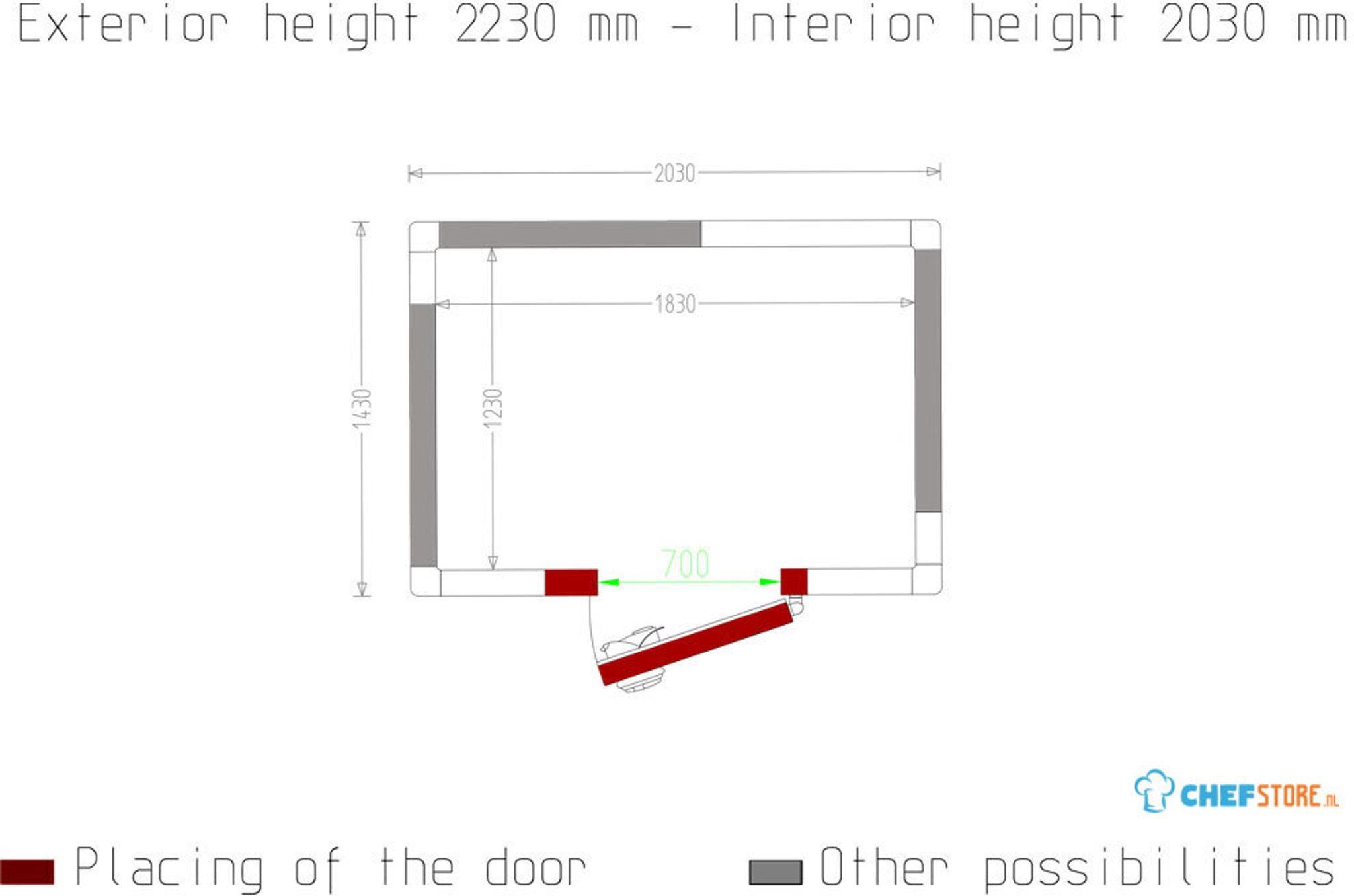 Kamer ISO 100 - Afm. Int. 1830 X 1230 Xh 2030 Mm (4,57 M³) - Diamond ...