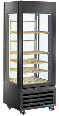 Diamond FULL Glazen Vitrine" 440 Liter 1 Niveau + 2 Planken Geventileerd WINE ZWART - MAX/507-VB2 1