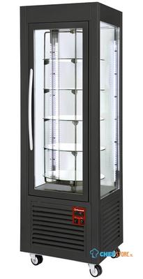 Panoramische Koelvitrine geforceerd | 360L, 5 draaiende plateau's | R290, milieuvriendelijk | +2°C / +10°C | Zwart | Diamond SNE/RN-B7-R2 1