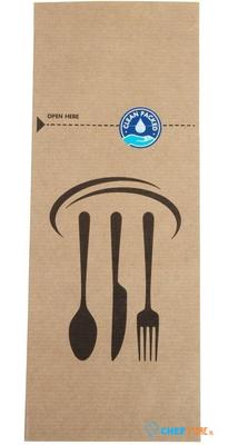 Kraft Recyclebare Afsluitbare Papieren Bestekzakjes (2000 Stuks) - Gastronoble DF696