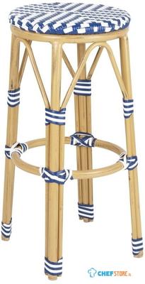 Bolero Parijse Stijl PE Rattan Barkrukken Blauw (2 Pack) - HZ145