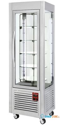 Panoramische Koelvitrine geforceerd | 360L, 5 draaiende plateau's | R290, milieuvriendelijk | +2°C / +10°C | RVS | Diamond SNE/RN-A5-R2 1