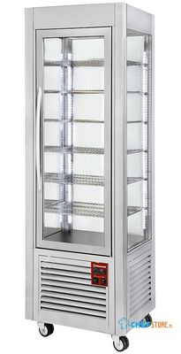 Panoramische Vriesvitrine statisch | 360L, 5 Roosters | R290, milieuvriendelijk | -5°C / -18°C | RVS | Diamond SNE/SB-A5-R2 1