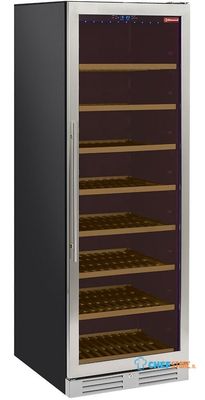 Diamond Wijnkast Vitrine, Geventileerd, Roestvaststalen Deur, 470 Lt., - ZWART - WCB/38-T1