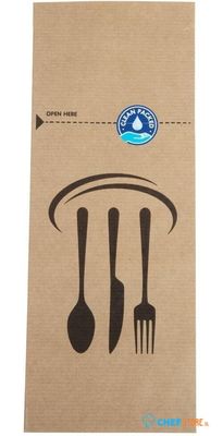 Kraft Recyclebare Afsluitbare Papieren Bestekzakjes (2000 Stuks) - Gastronoble DF696