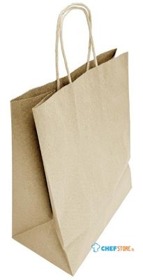 Fiesta Compostable HY766 Fiesta Recycleerbare Twist Handle Bruine Papieren Tassen Groot (250 stuks)