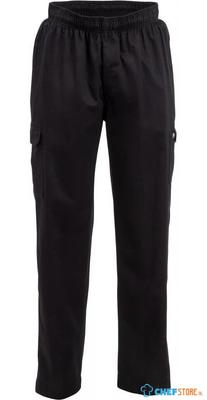 Chef Works unisex slim fit cargo broek zwart M | B222-M