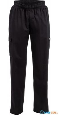 Chef Works unisex slim fit cargo broek zwart M | B222-M