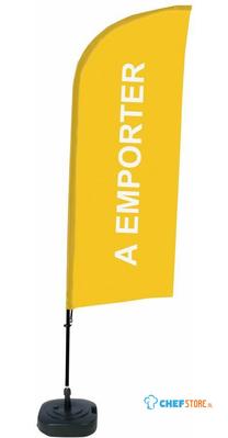 Syna Beach Flag Alu Wind Complete Set Take Away Geel Frans - BFAW310-WT21-I495
