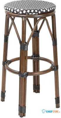 Bolero Parijse Stijl PE Rieten Barkrukken Zwarte Stip Mix (2 Stuks) - HZ146