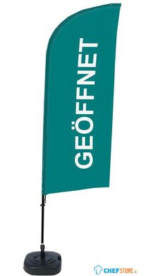 Syna Beach Flag Alu Wind Complete Set Open Groen Duits ECO Printmateriaal - BFAW310-WT21-I54ECO