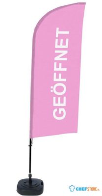 Syna Beach Flag Alu Wind Complete Set Open Roze Duits ECO Printmateriaal - BFAW310-WT21-I56ECO