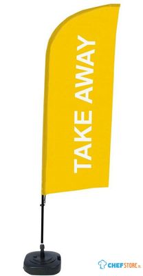 Syna Beach Flag Alu Wind Complete Set Take Away Geel ECO Printmateriaal - BFAW310-WT21-I69ECO