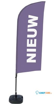 Syna Beach Flag Alu Wind Complete Set Nieuw Paars Nederlands ECO Printmateriaal - BFAW310-WT21-I88ECO