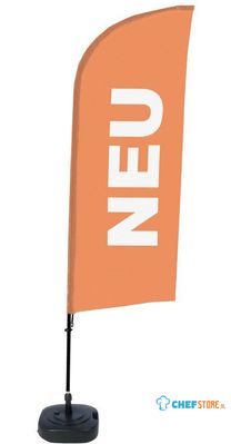 Syna Beach Flag Alu Wind Complete Set Nieuw Oranje Duits ECO Printmateriaal - BFAW310-WT21-I93ECO