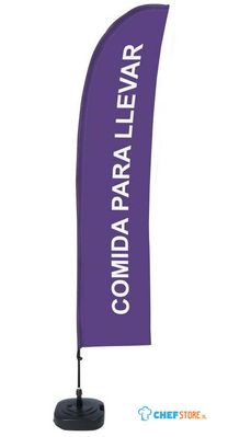 Syna Beach Flag Budget Wind Complete Set Take Away Paars Spaans ECO Printmateriaal - BFBL-WT21-17-I143ECO