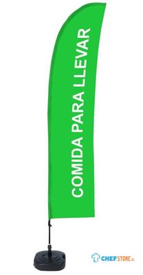 Syna Beach Flag Budget Wind Complete Set Take Away Groen Spaans ECO Printmateriaal - BFBL-WT21-17-I145ECO