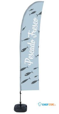 Syna Beach Flag Budget Wind Complete Set Verse Vis Spaans ECO Printmateriaal - BFBL-WT21-17-I149ECO