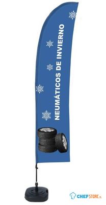 Syna Beach Flag Budget Wind Complete Set Winterbanden Spaans ECO Printmateriaal - BFBL-WT21-17-I163ECO