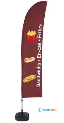Syna Beach Flag Budget Wind Complete Set Snacks Frans ECO Printmateriaal - BFBL-WT21-17-I504ECO