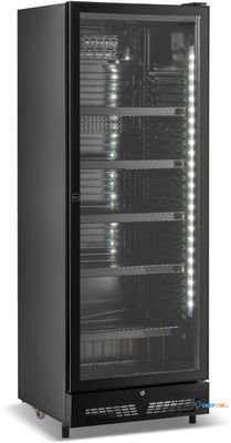 Combisteel 7086.0005 Budget KOELKAST GLASDEUR 450L ZWART