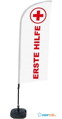 Syna Beach Flag Alu Wind Complete Set EHBO Duits ECO Printmateriaal - BFAW310-WT21-I107ECO