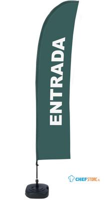 Syna Beach Flag Budget Wind Complete Set Ingang Grijs Spaans ECO Printmateriaal - BFBL-WT21-17-I167ECO