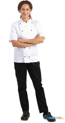 Whites Chicago unisex koksbuis korte mouw wit S | DL711-S