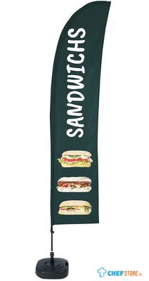Syna Beach Flag Budget Wind Complete Set Belegde Broodjes Frans ECO Printmateriaal - BFBL-WT21-17-I496ECO