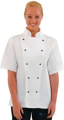 Whites Chicago unisex koksbuis korte mouw wit XS | DL711-XS