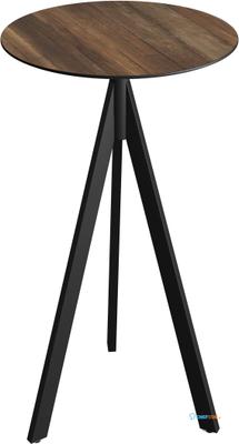 Essentials Infinity Tripod Statafel Zwart Frame + Tropical Wood HPL 70 cm - 140041270 1