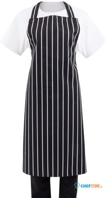 Whites halterschort zwart-wit gestreept - A935