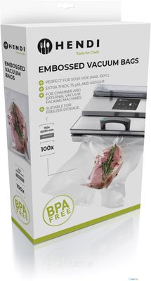 Hendi Vacuumverpakkingszakken met reliëf 15x25cm 100 stuks | 971017