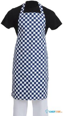 Whites halterschort blauw-wit geblokt | A554 1