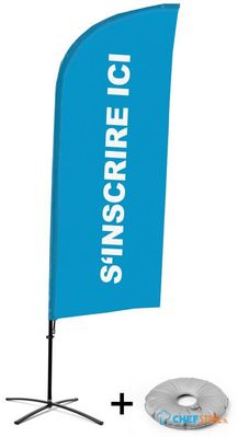 Syna Beach Flag Alu Wind Complete Set hier Melden Blauw Frans Kruisvoet - BFAW310-CB30-WB-I597