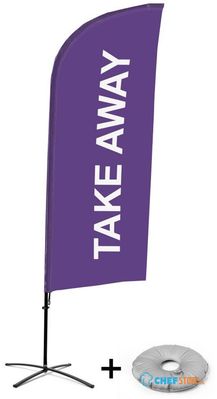 Syna Beach Flag Alu Wind Complete Set Take Away Paars Kruisvoet - BFAW310-CB30-WB-I65