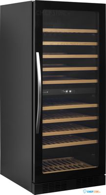 TEFCOLD Zwarte Wijnkoeler met Glazen Deur voor Exclusieve Presentatie - TFW300-2F