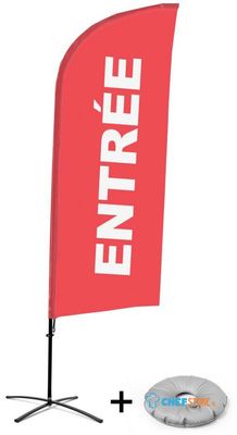Syna Beach Flag Alu Wind Complete Set Ingang Rood Frans Kruisvoet - BFAW310-CB30-WB-I512
