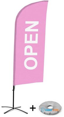 Syna Beach Flag Alu Wind Complete Set Open Roze Engels Kruisvoet - BFAW310-CB30-WB-I55