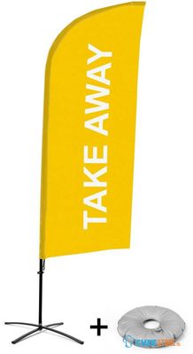 Syna Beach Flag Alu Wind Complete Set Take Away Geel Kruisvoet - BFAW310-CB30-WB-I69