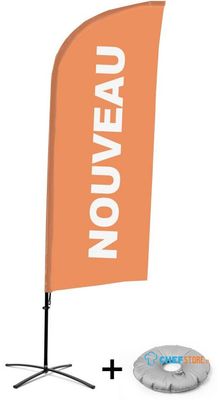 Syna Beach Flag Alu Wind Complete Set Nieuw Oranje Frans Kruisvoet - BFAW310-CB30-WB-I503